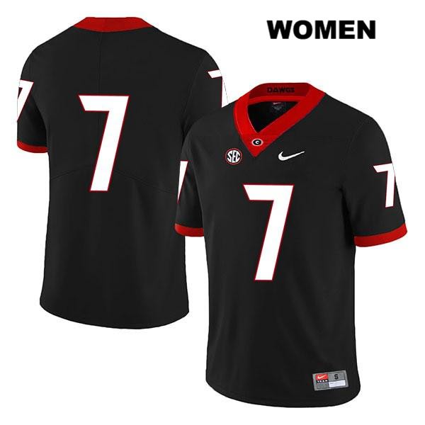 Georgia Bulldogs Women's D'Andre Swift #7 NCAA No Name Legend Authentic Black Nike Stitched College Football Jersey YTX2756XH